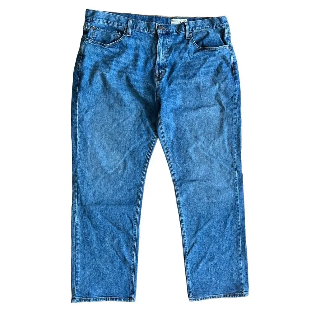 W42 L30 - Mens  Straight Leg Cremieux Jeans w pink paint- W42 L 30